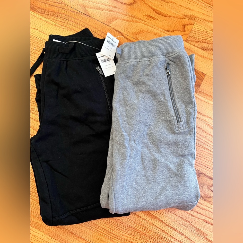 Hanna Anderson sweatpants joggers, NWT, 2 pairs- black & grey, size 130 (6/7)